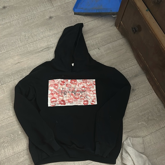 Jackets & Blazers - Black kiss mark hoodie